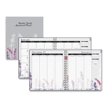 House of Doolittle™ Recycled Wild Flower Weekly-monthly Planner, Wild Flowers Artwork, 9 X 7, Gray-white-purple Cover, 12-month (jan-dec): 2022 freeshipping - TVN Wholesale